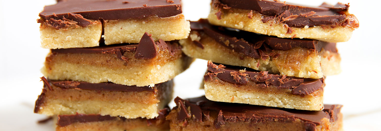chocolate topped caramel slices