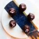 energy balls dipped in chocolate and crushed peppermint